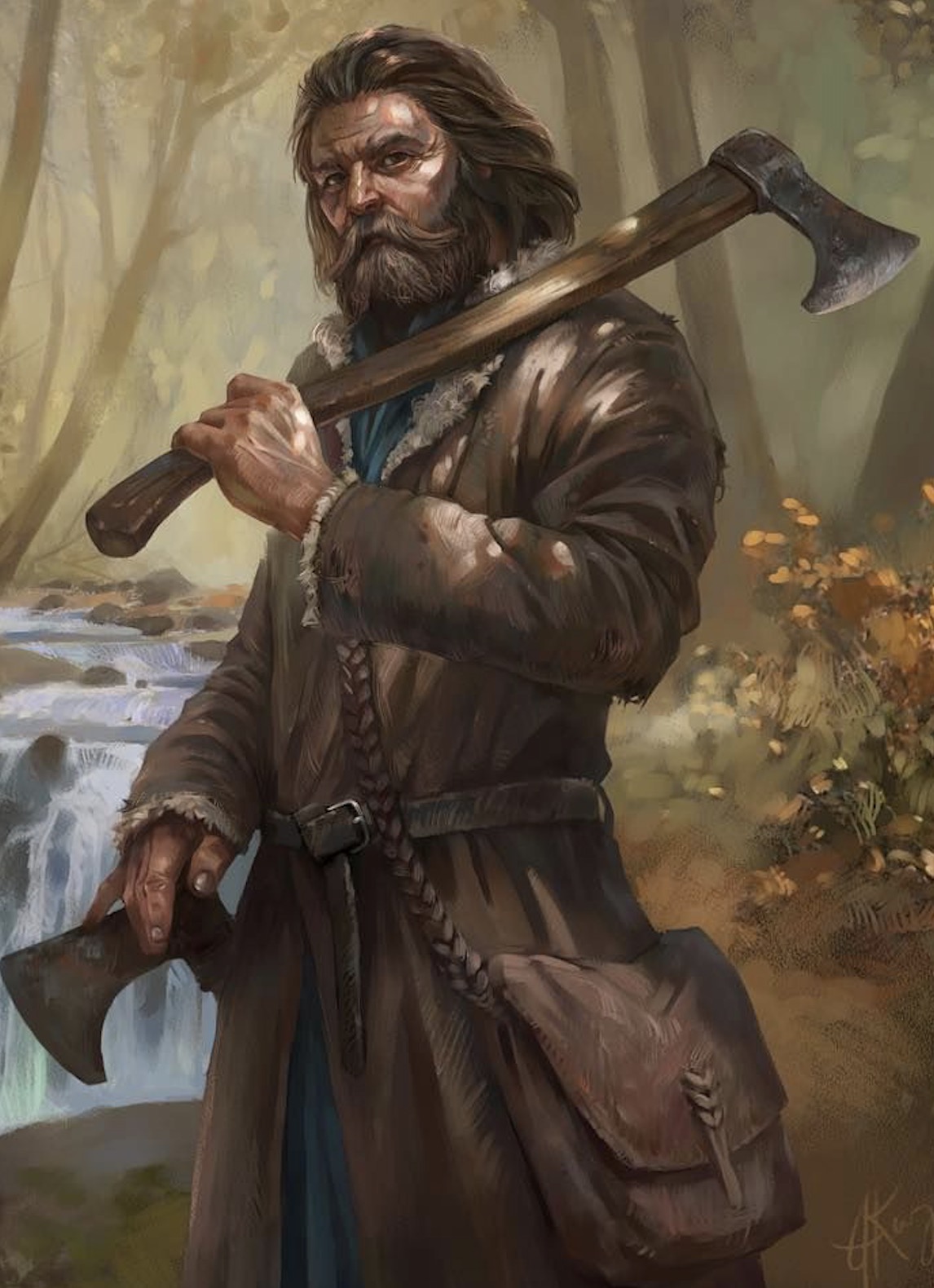 A woodman Rhovanion with an axe